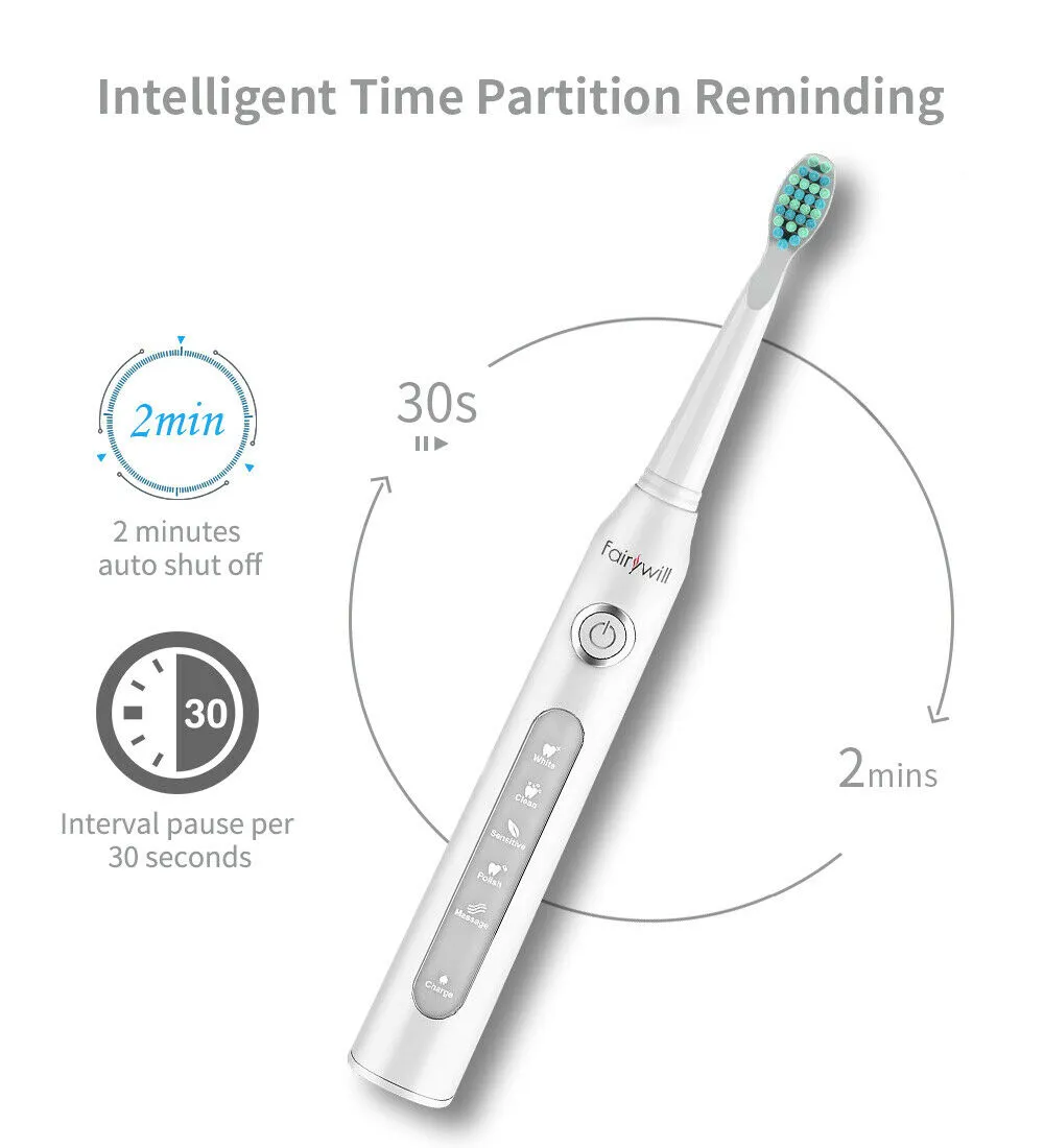 Fairywill Electric Sonic Toothbrush Fw 507 Usb Charge Rechargeable Waterproof Electronic Tooth Brushes Replacement Heads Gift For People From Galaxytoys 48 62 Dhgate Com