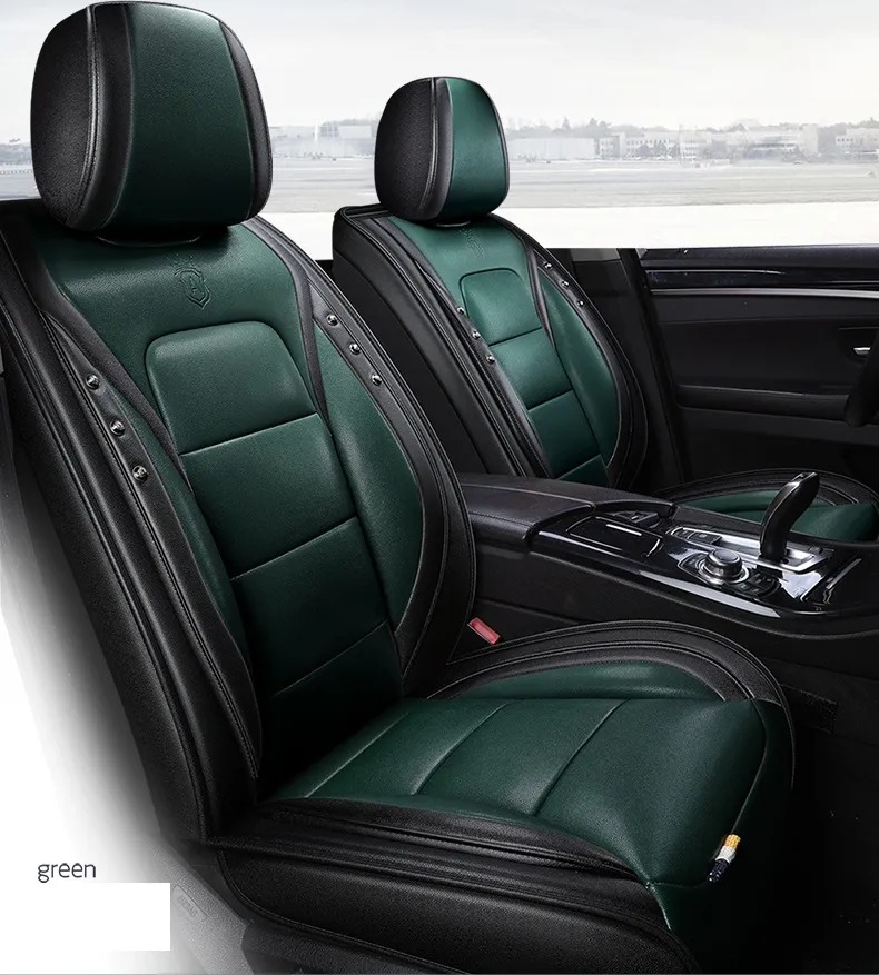 Housses de siège de voiture intérieures universelles pour accessoires de voiture ensemble complet pour berline housses de sièges réglables en cuir PU pour SUV 5 pièces Seat219N