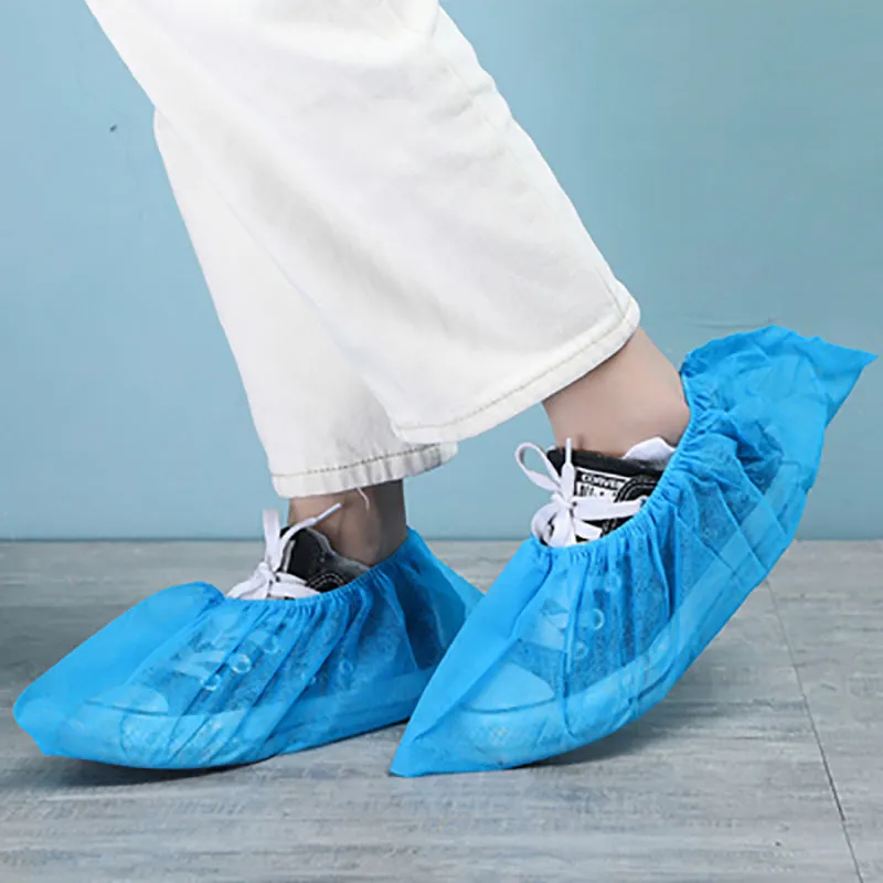 Reusable Elastic Shoe Cover Home Indoor Antiskid Overshoes Student Non-woven Solid Color Dust Proof Feet Cover DLH445