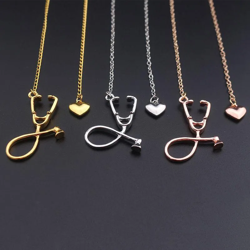 crayfomo Collana con croce con stetoscopio in argento sterling
