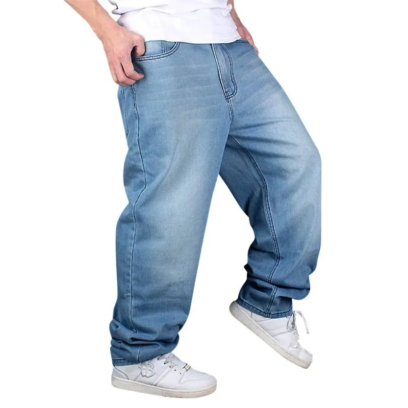 Tomteamell Mens Denim Pants Hip Hop Loose Fit Baggy Jeans Waist 30
