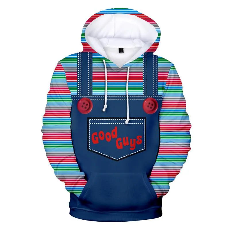 Good Guys Chucky 3D-gedruckter schöner Cartoon-Kapuzenpullover für Männer und Frauen, einfache Straßenkleidung