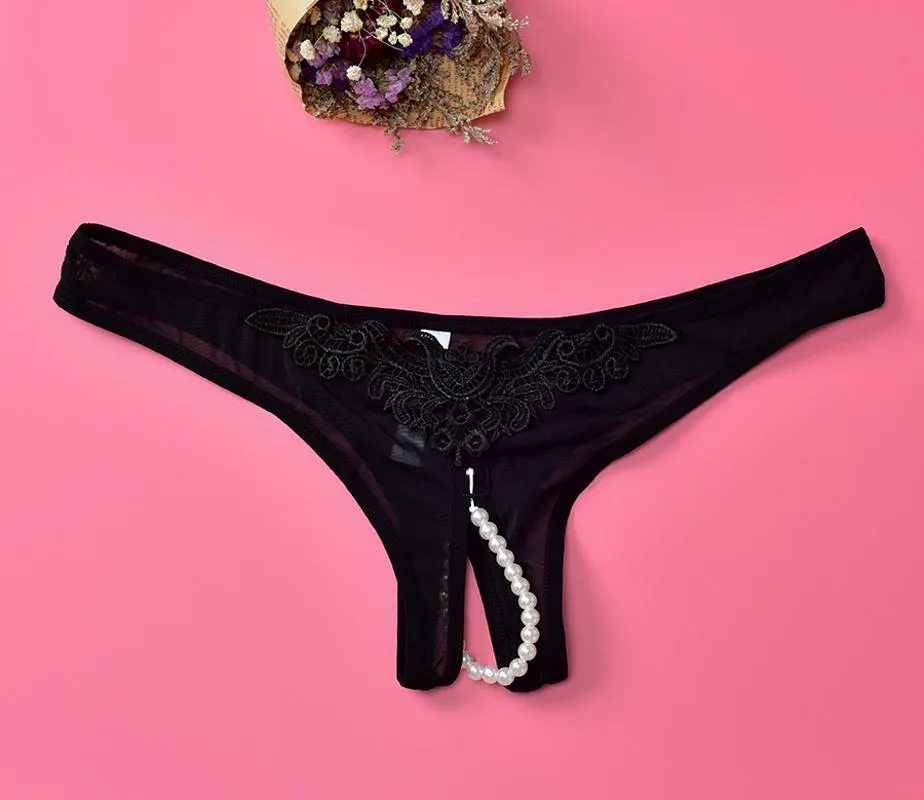 Plus Size L XXL XXX 5XL Sexy Open Crotch Crotchless Pearls Thongs G String  V String Panties Knickers Underwear Brief RB007 From Yarns, $37.6