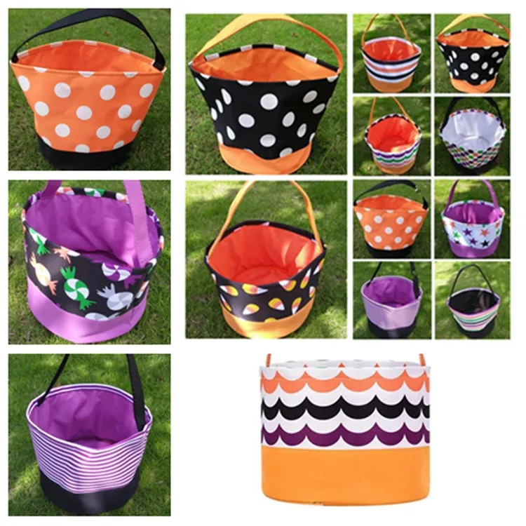 Halloween Bucket Gift Wrap Girls Boys Child Candy Collection Bag Halloween Handbag Festival Storage Basket Party Supplies T2I51388