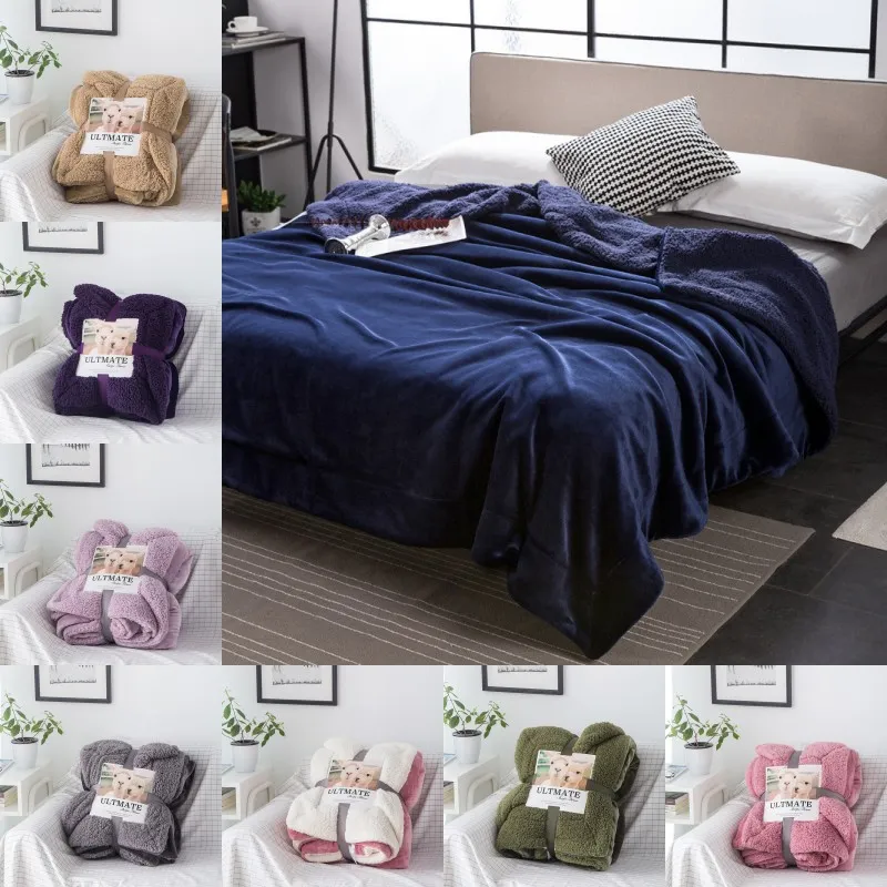 Adulto flanela Cashmere Blanket Outono Inverno Keep Warm Quilt Sólidos Cobertor Cor 150 * 200 Natal de Ano Novo