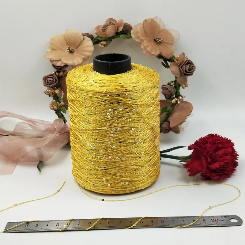 Fil à Paillettes 500g - Fil à Tricoter/crocheter Brillant - Pour Vêtements Et Accessoires DIY