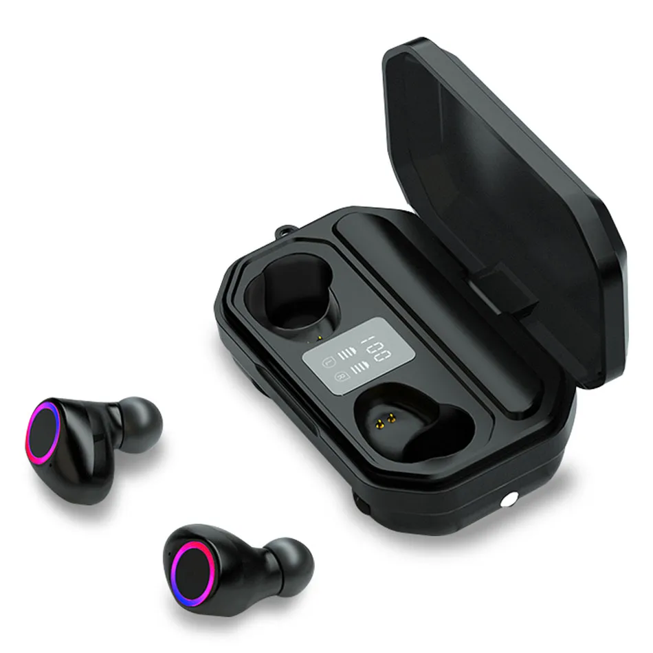 M12 TWS 5.0 Słuchawki Bluetooth z mikrofonami LED Wyświetlacz Latarka Bezprzewodowa Bluetooth Earbuds Słuchawki wodoodporne redukcja szumów w pudełku