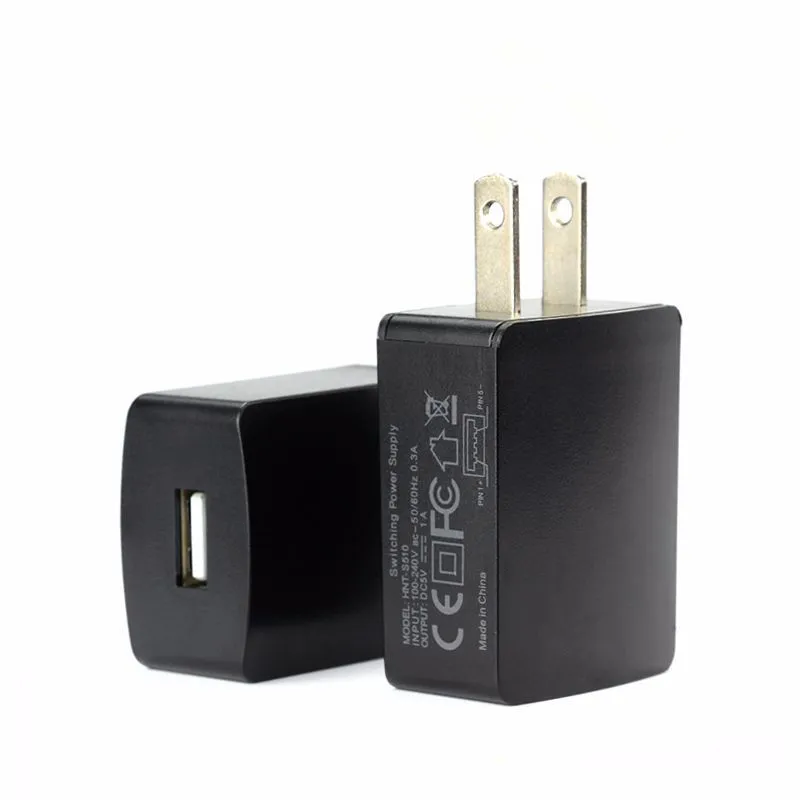 Chargeur mural USB universel US 5V1A, adaptateur d'alimentation secteur pour voyage, bureau, usage domestique, paquet de 2