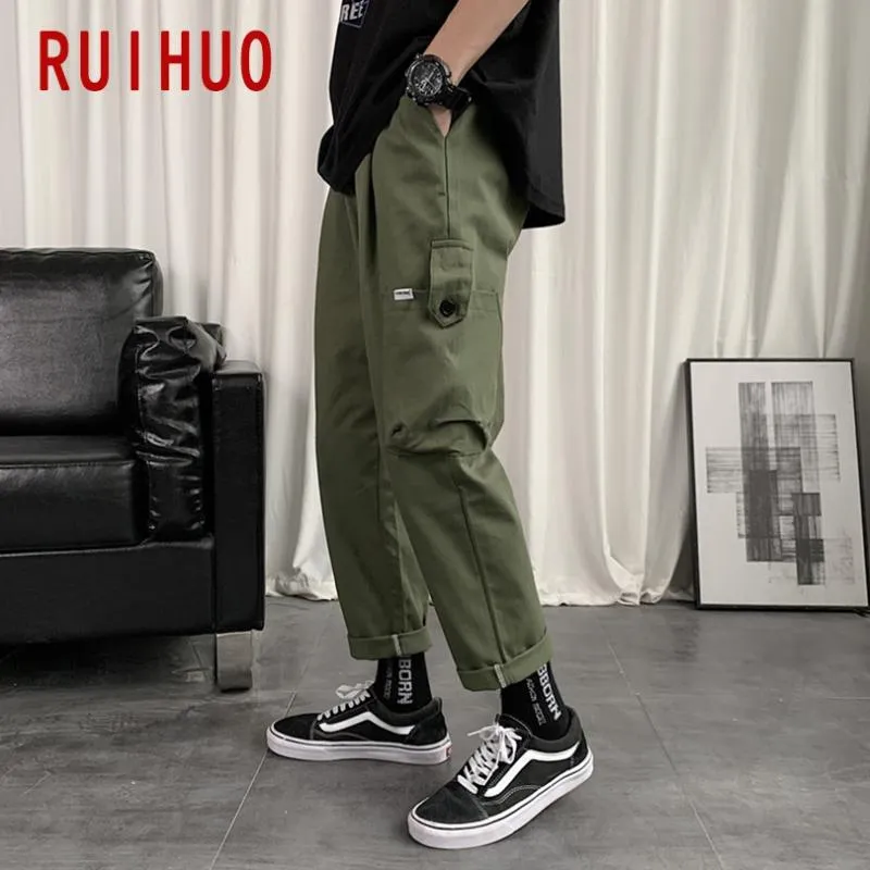 RUIHUO longueur cheville hommes pantalons Streetwear Cargo pantalon hommes vêtements Joggers hommes Harajuku pantalon M-3XL 2020 automne nouveau