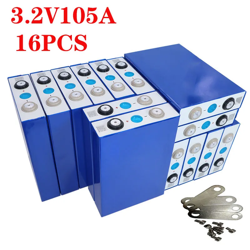 2019 nouveau 16 pièces 3.2V 105Ah lifepo4 batterie CELLULE pas 100ah 48V105Ah pour EV RV pack bricolage solaire EU US TAX FREE UPS ou FedEx