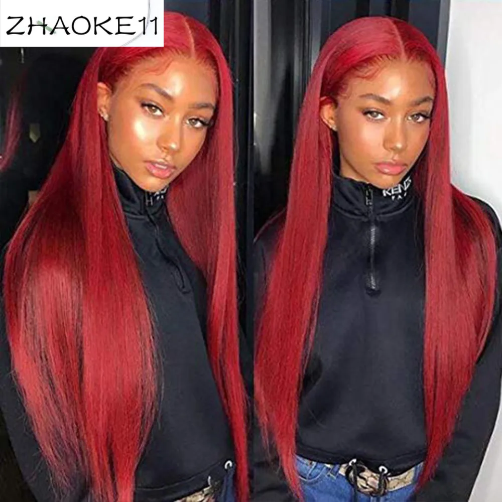 Red Lace Front Human Hair Wigs Red Human Hair Wig 99J 360 Lace Frontal Wig Pre Plucked Full Lace Human Hair Wigs Colored840