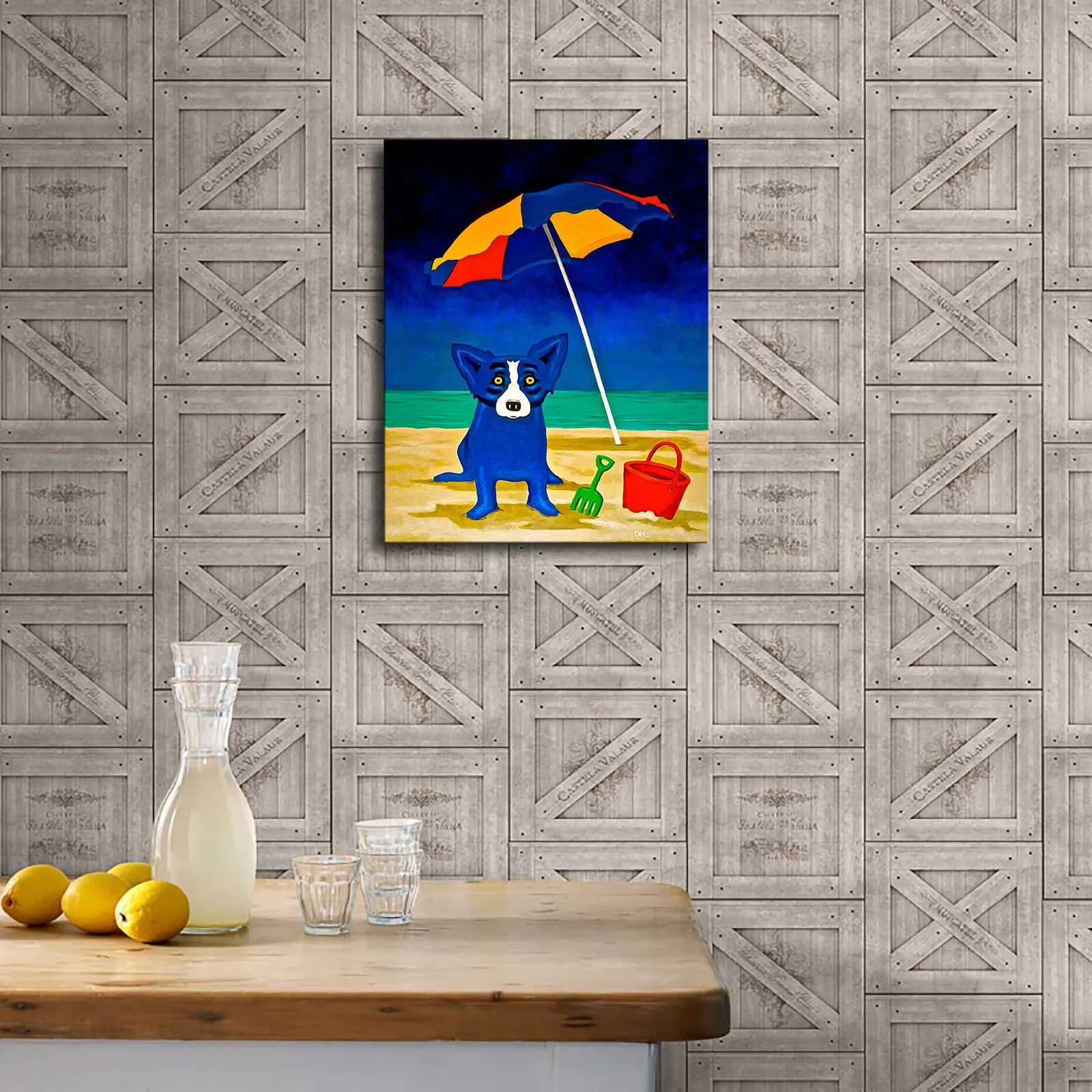 Blue dog canvas online prints