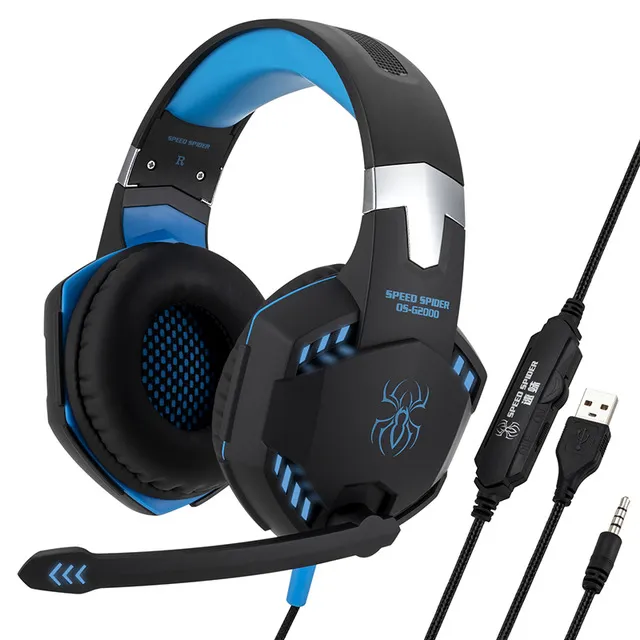 Kabelgebundenes Gaming-Headset PS4 3,5-mm-USB-Stereo-Kopfhörer mit Mikrofon-LED-Geräuschunterdrückung für Xbox One Gamer-Laptop-PC