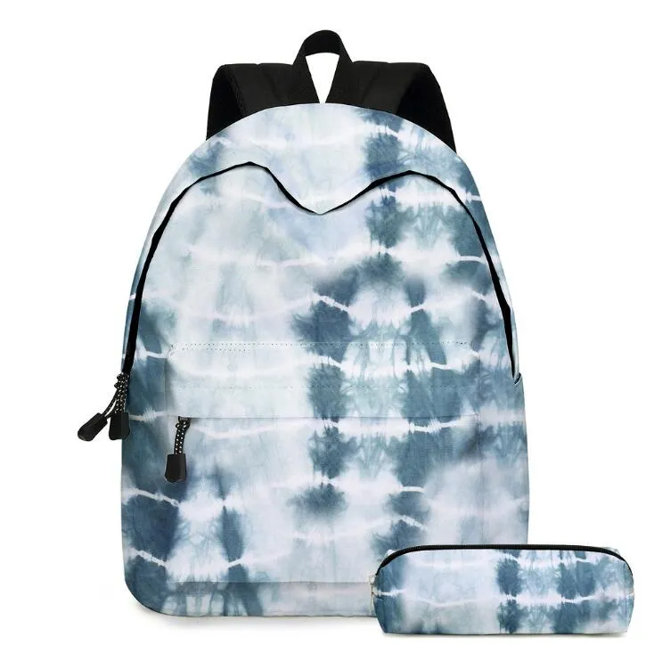 Tie-dyed School Bag Tie-dye Backpacks Bag Fashion Canvas Girl Book Bags Tie-dye Pen Bags With Backpack Children Storage Bag Pen Bags CGY440