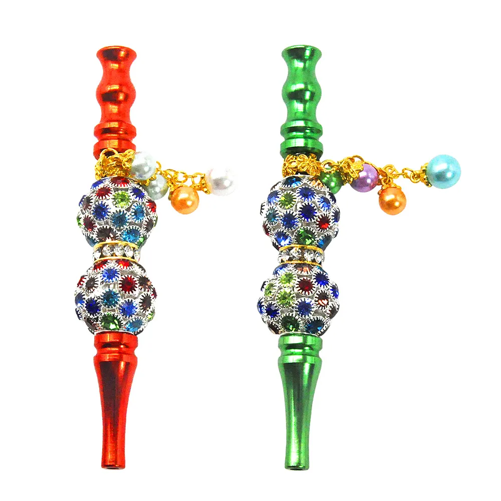 HONEYPUFF Colorful Jewelry Decorated Metal Mouth Tip For Hookah Smoking 114 MM Beautiful Hookah Mouth Tip Shisha Filter Tip Chicha Narguile