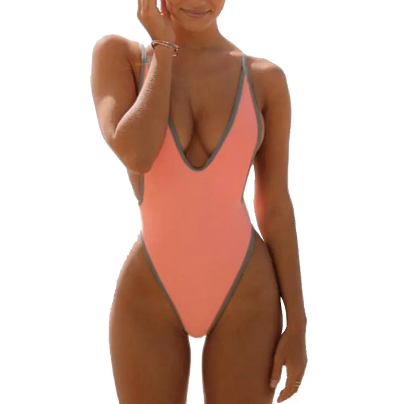 Women's Backless Bodysuit High Cut Thong Leotard One Piece Swimwear Bathing  Suit