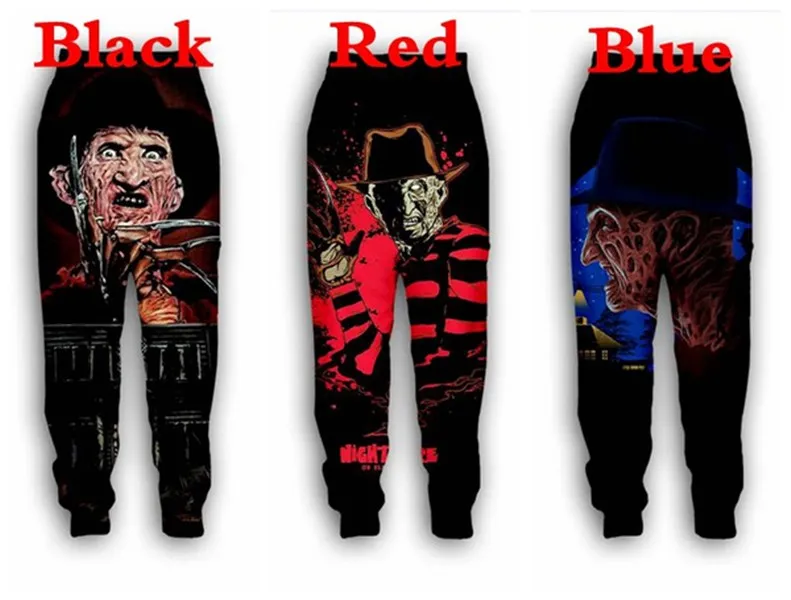 New Fashion 3D Impresso A Nightmare on Elm Street Freddy Krueger Jogger Sweatpants Mulheres Homens completa Calças Comprimento Hip-hop calças Z03