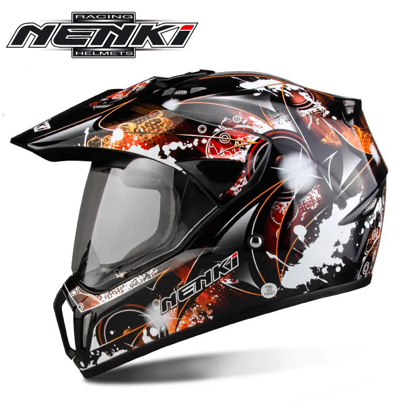 Nenki Black Motorcycle Helmet Motorcycle Full Face Helmet Motocross Mens Adventure Downhill DH Racing Casco Moto ECE1272G