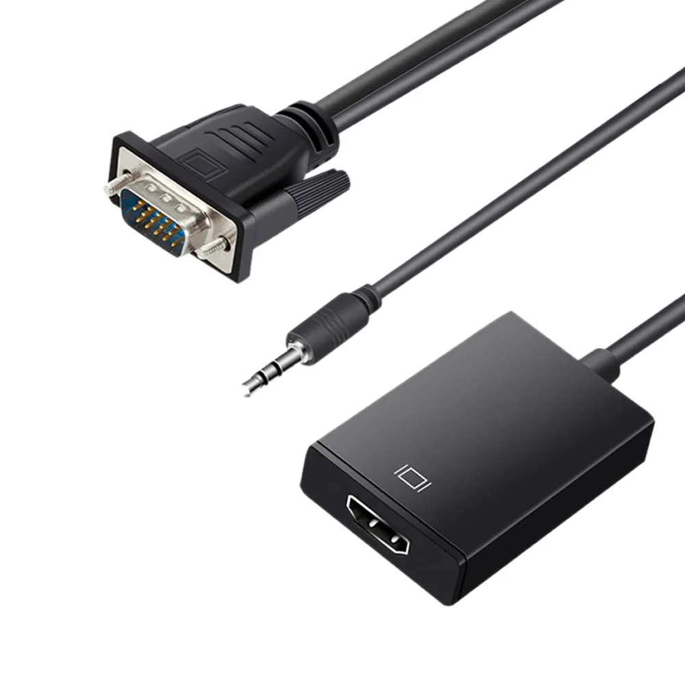 VGA zu HDTV 1080P Konverter Digital zu Analog Video Audio Anschlüsse Adapter vergoldete Schnittstelle für PS4 PC Laptop TV Box Projektor