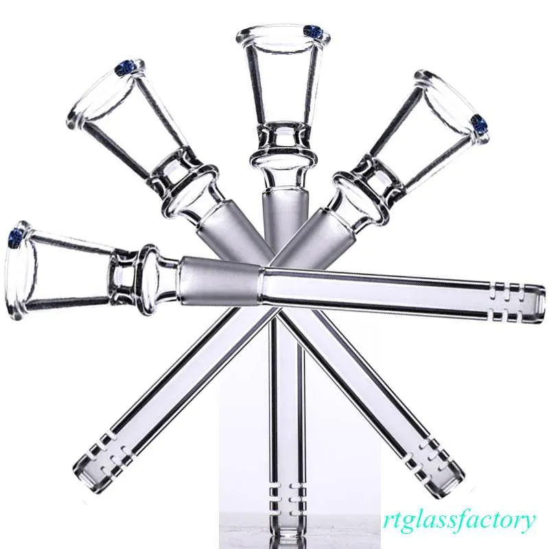 2020 Nouvelle tige en verre de conception humanisée avec bol 14mm Tige sans bol mâle claire Coupes diffuses Deux tailles alternatives Fumer au détail