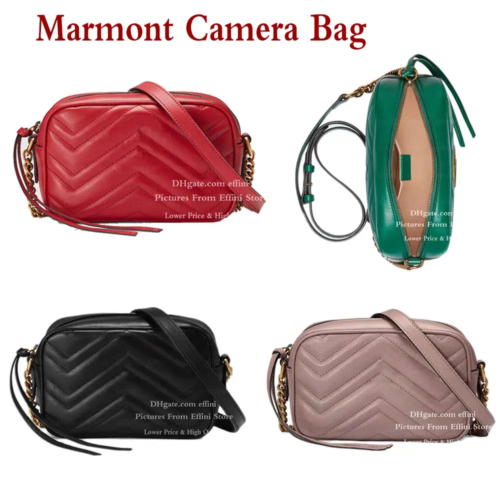 Marmont kameraväska Mode mini-axelväska Crossbody-väska Handväska i äkta läder Damväska Högkvalitativ kedjeväska för damer med tofs