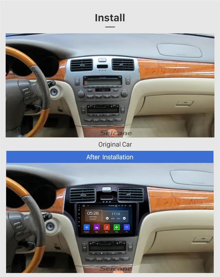9 inch Android 9.0 HD Touchscreen Radio for 2001-2005 Lexus ES300 with Bluetooth USB WIFI support SWC 1080P SWC DVR