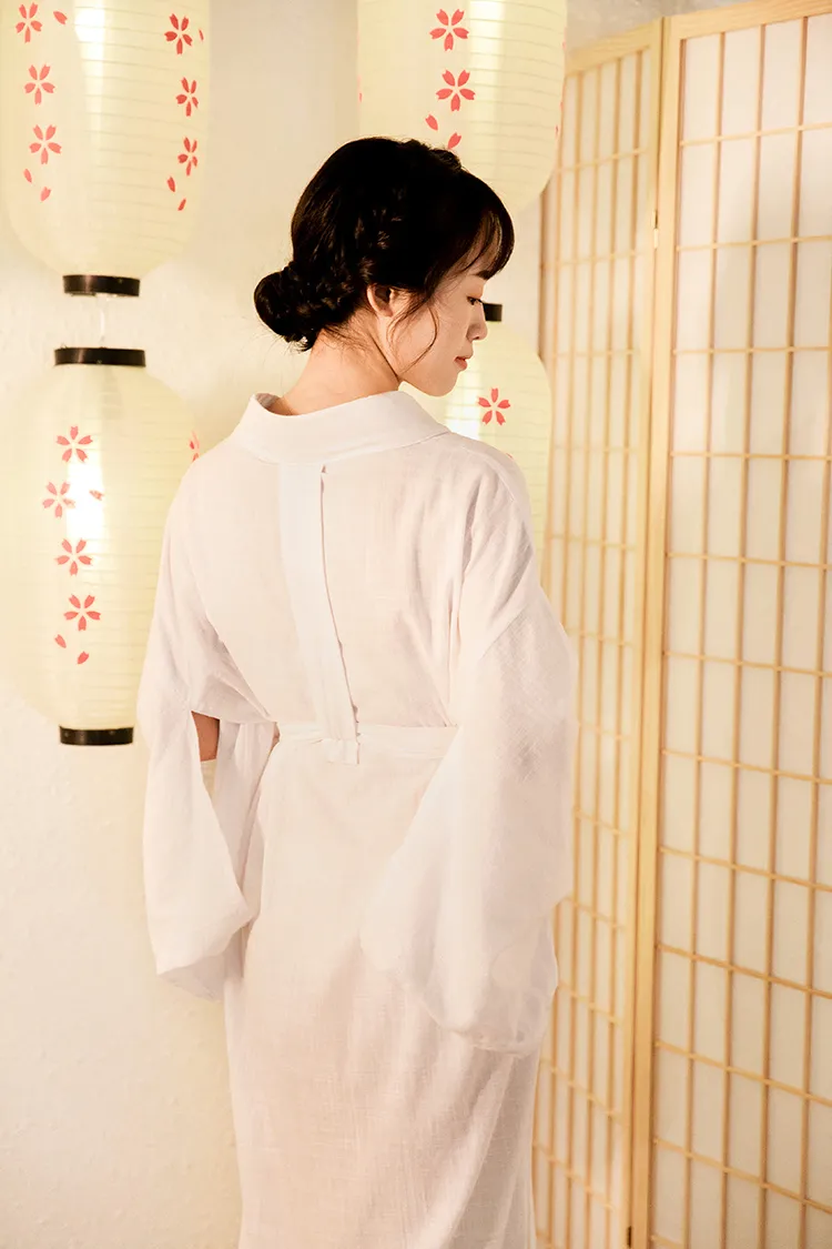 Long white deals kimono dress