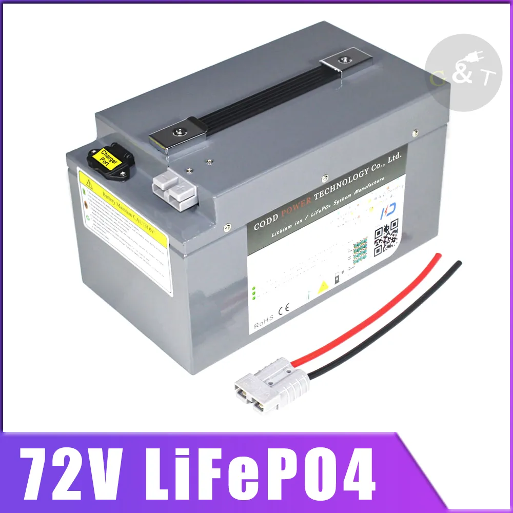 72V 50AH LIFEPO4-batterij met BMS 24S 2000W 3000W 5000W elektrische fiets scooter