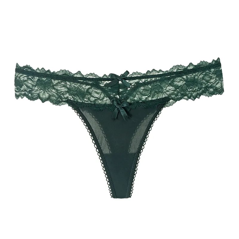 Getervb Pack of 5 Thong Women's Sexy Lingerie Low Waist Underpants Women's  Thong Lace Briefs Seductive Underwear Women Bikini Panties