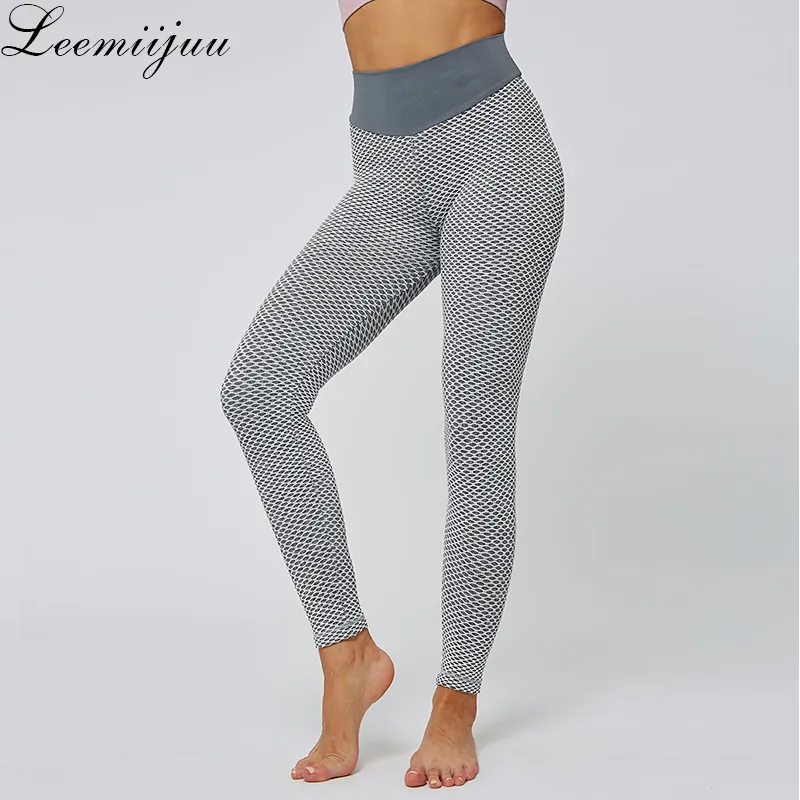 LEEMIIJUU High Waist Textured Yoga Pants For Women XXL Push Up