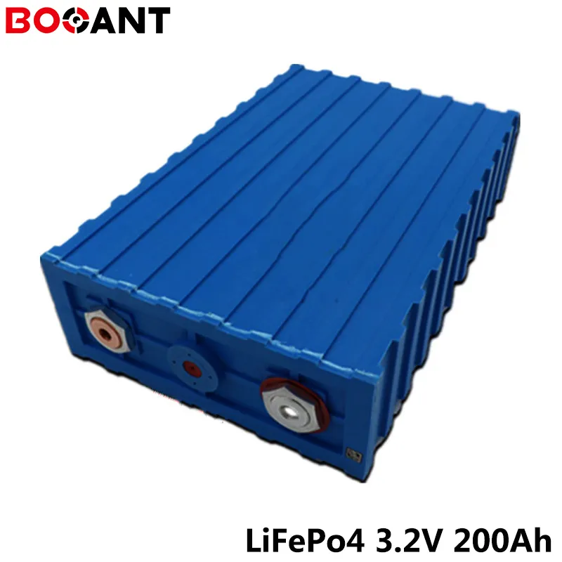 bateria 4pcs 3.2V 200Ah LiFePo4 de E-scooter de armazenamento de energia do sistema solar 12V recarregável