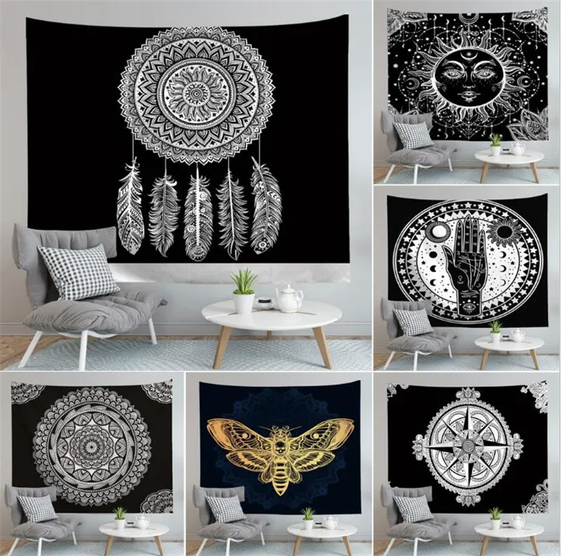 Mandala tapestry vägg hängande blomma digital tryckt bohemia sängspräcka strand handduk matta yoga mat filt