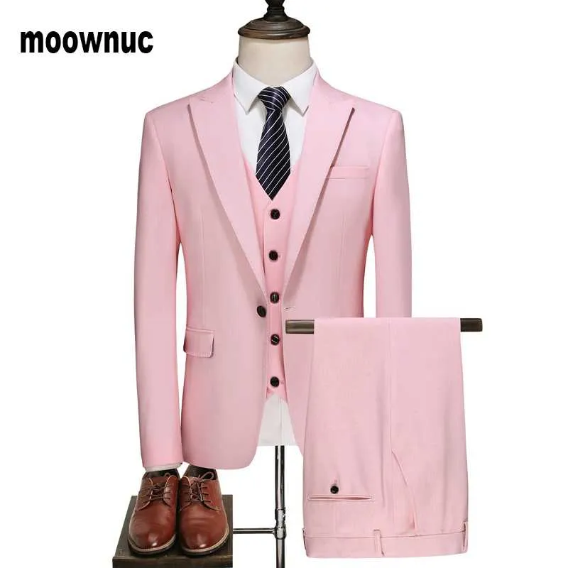 Luksusowy garnitur Mężczyźni Business Blaazers Męska Moda Suknia Ślubna Karusty Three-Piece 2020 New Arrival (Kurtka + Kamizelki + Spodnie)