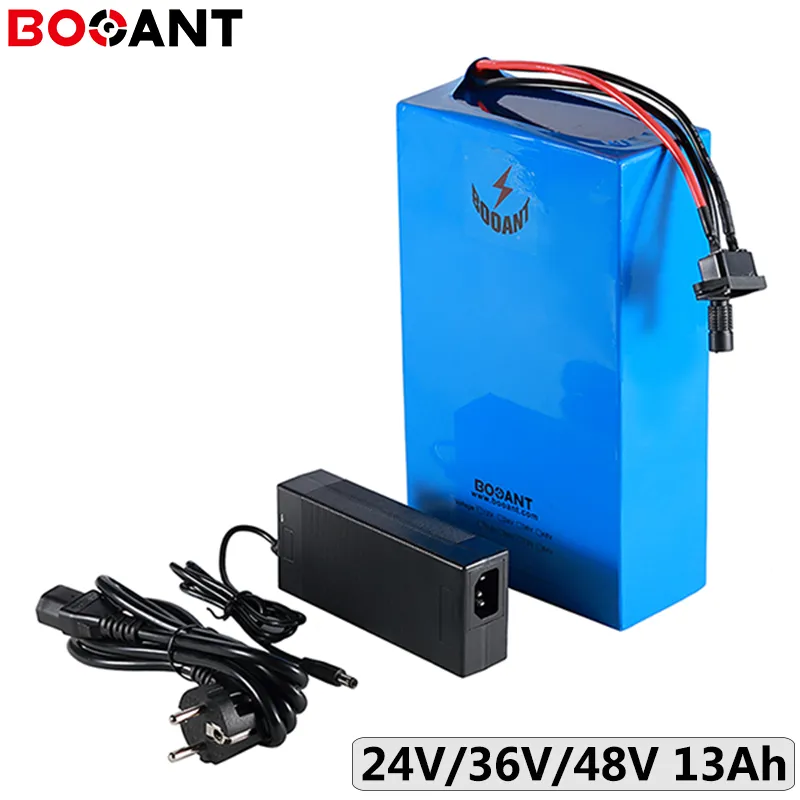 Batterie Lithium-ion 7S 24V 10S 36V 350W, 13S 48V, 13ah, 750W, pour vélo électrique, cellule 18650, avec chargeur 2A