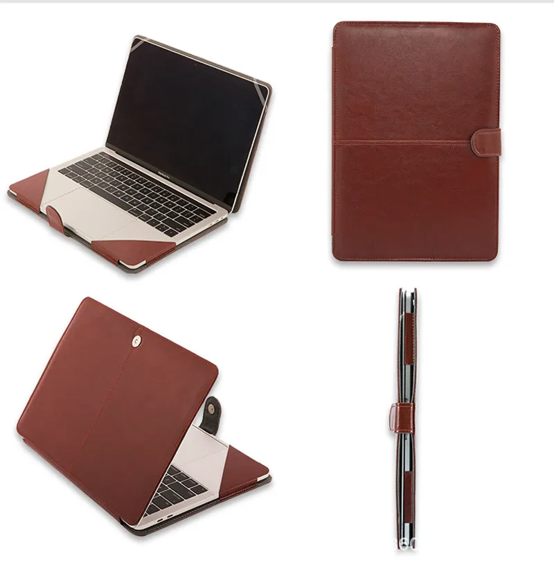 PU lederen hoes voor Macbook Air 11 Air13 Pro 14" 13.3" 15.4" 15.6" hoesjes