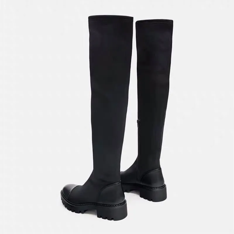Lycra knee high sales boots