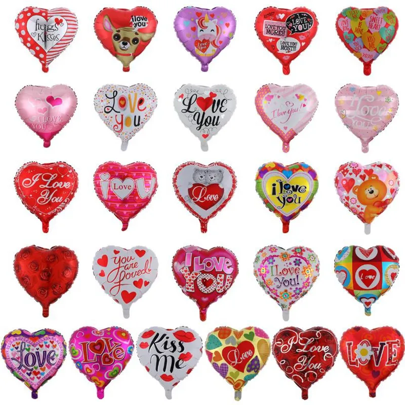 Valentijnsdag Party Ballons I Love You Heart Ballonnen Aluminium Film Ballon Bruiloft Decoratie 26 Designs DW5767