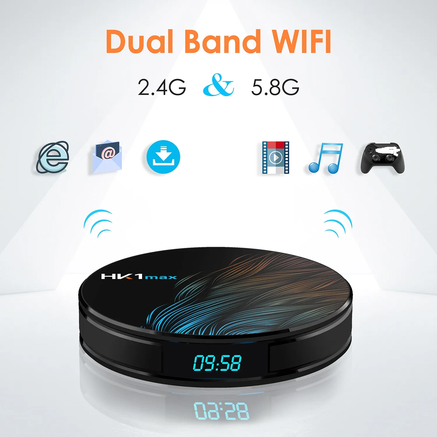 HK1 MAX Android 9.0 TV Box RAM 4GB 32GB RK3318 4K Dual WiFi Bluetooth4.0 PK H96 MAX