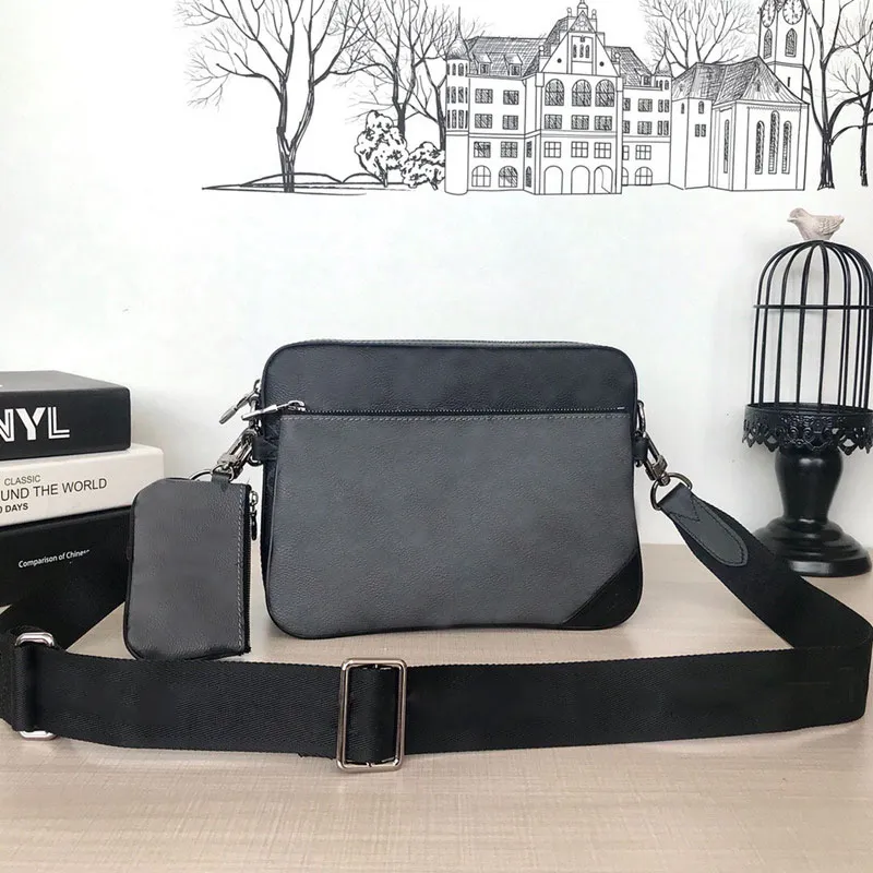 Yüksek kaliteli Trio Messenger erkek crossbody çanta M69443 askılı çanta erkek moda çantalar lüks tasarımcı omuz çantaları Omuz askısı çantası