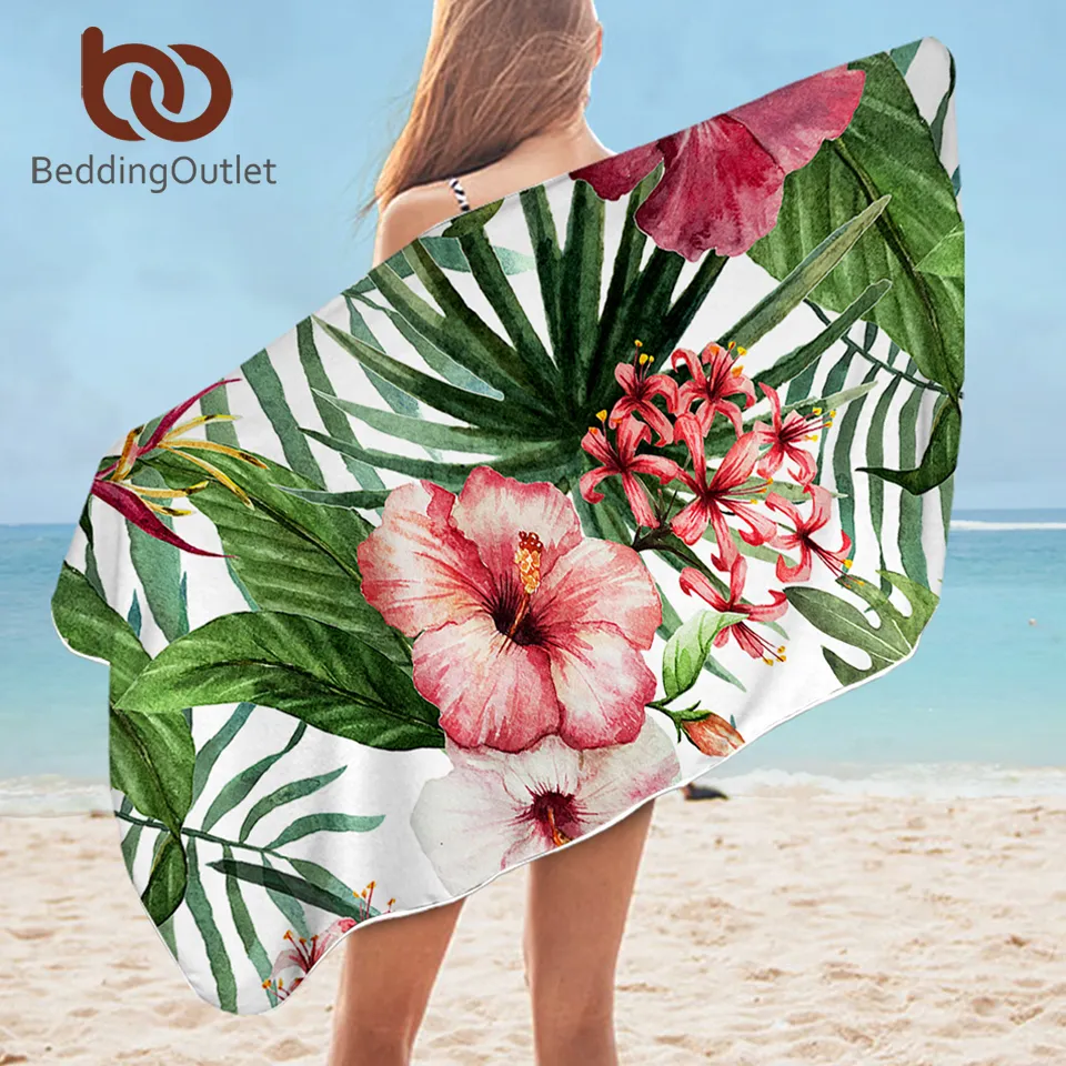 BeddingOutlet Serviette de bain florale Salle de bain Plantes tropicales Microfibre Serviette de plage Feuille Ananas Serviette de douche Toucan toalla playa Y200429