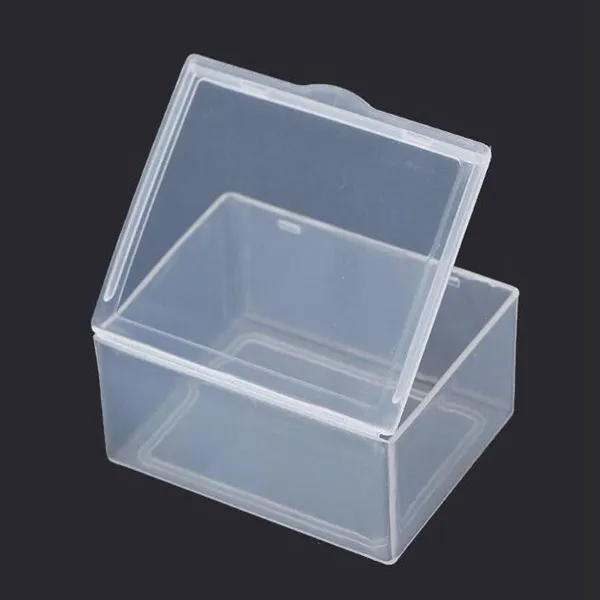 Pequeña caja de plástico rectangular transparente 5,5*4,3*2,2 cm PP almacenamiento colecciones caja contenedor caja de plástico para artículos diversos