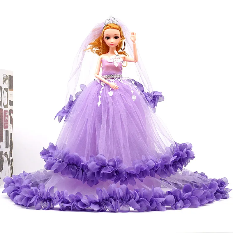 Moda princesa vestido de casamento para barbie 1/6 roupas de