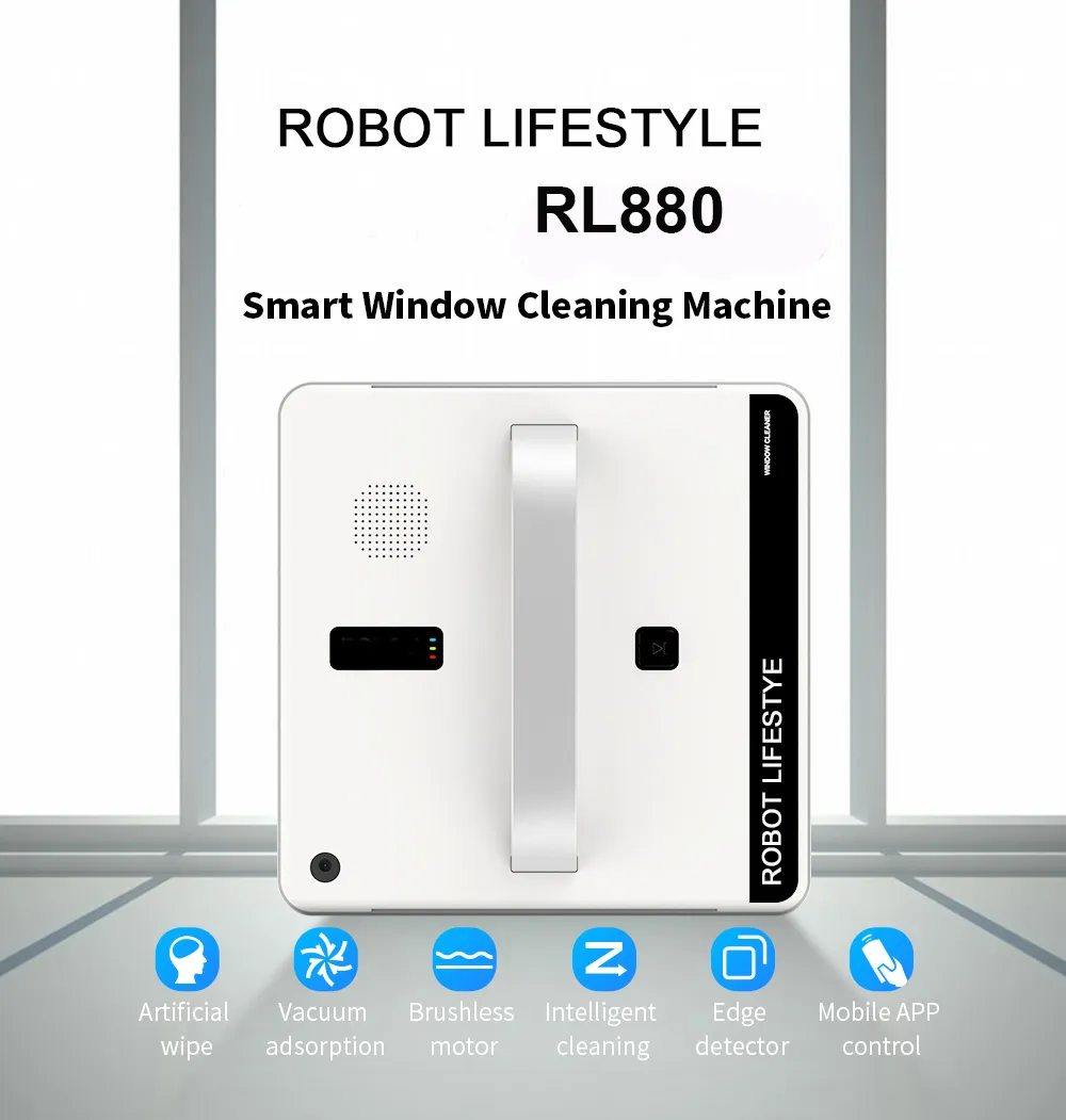 Robotic Window Cleaner Vacuum Cleaner Smart Planned Type Wifi App Control Window Glass Cleaning Robot 100 - 240V