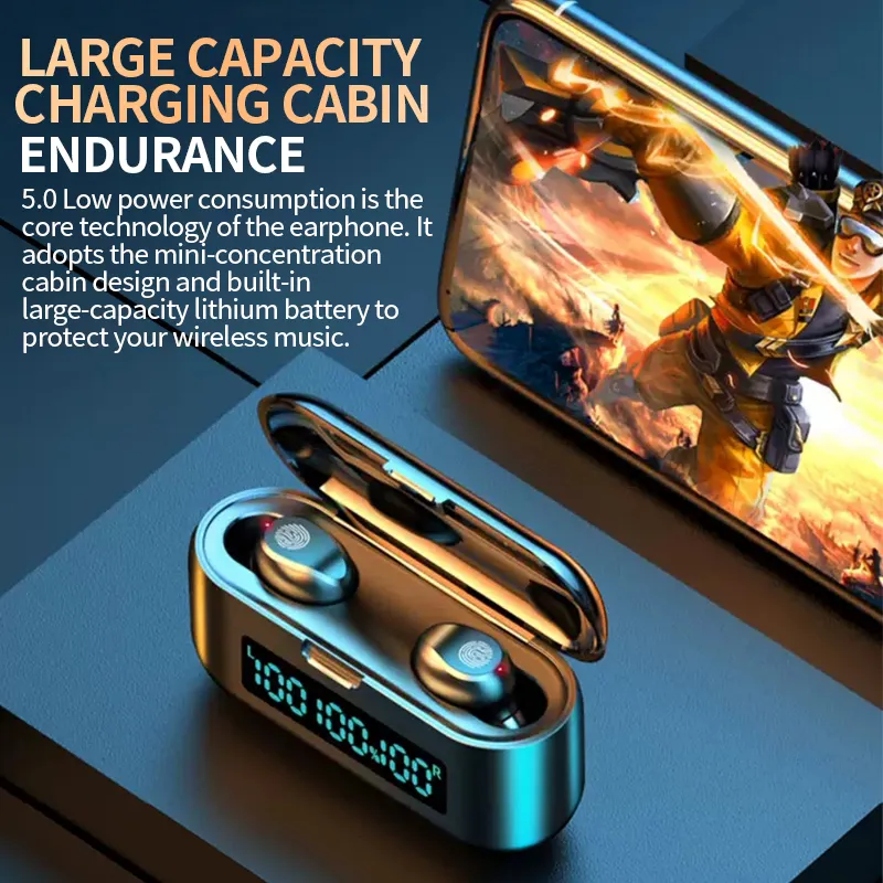 LHZW SMtech Luxury Mini Tws Écouteurs avec boîtier de charge Chargeur Case Earbud Bluetooth Wireless 5.0 musique Ephone pour Iphone 11 XS 8 PLUS Xiaomi