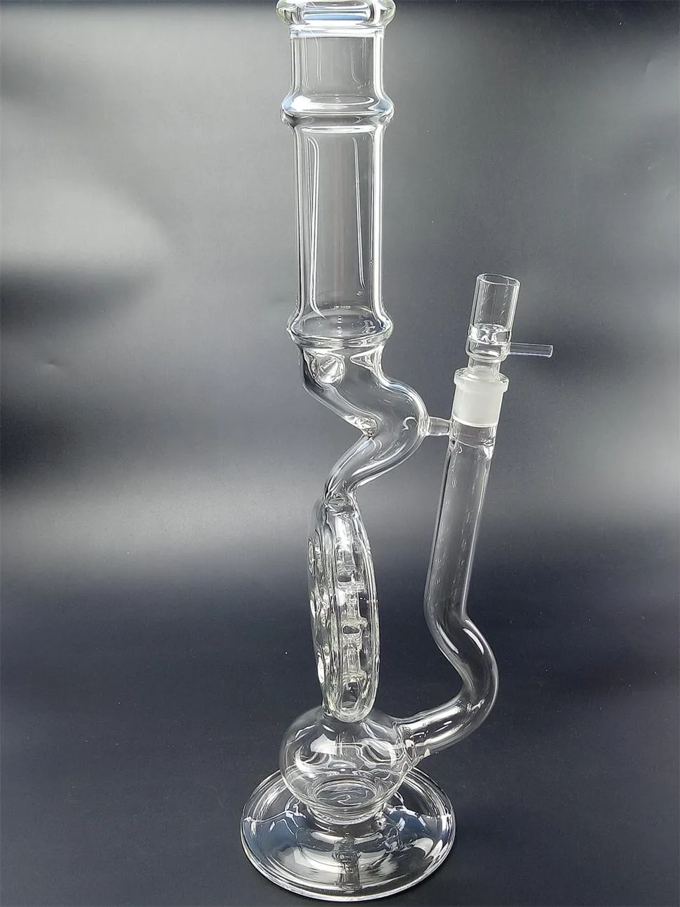 Unique Design Recycler Hookahs Glass Water Pipes Dab Rigs 18Inch Bongs 18mm Joint with Bowl Hookah