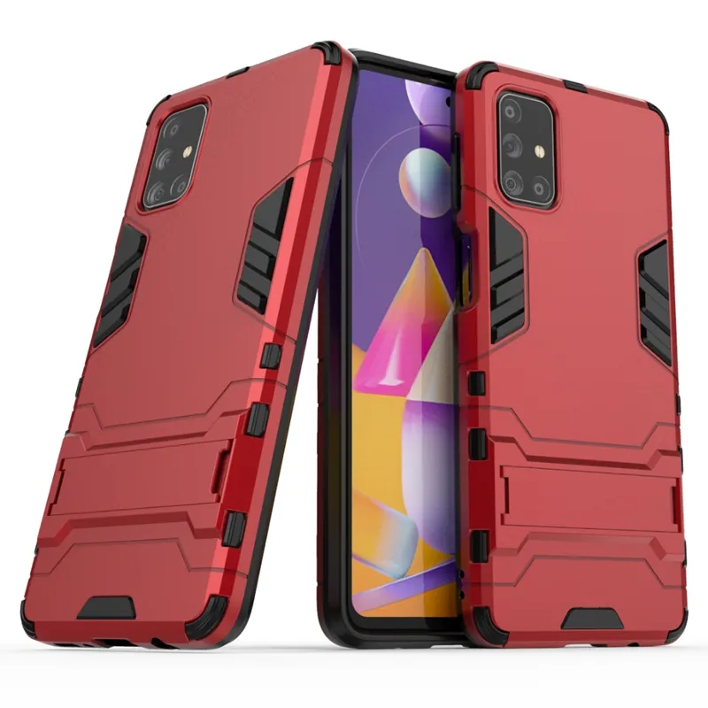 Hybrydowy Kickstand Anti Shock Defender Armor Case TPU + PC Pokrywa Samsung Galaxy M31S A01 Core A21S A51 A71 5G A11 A41 A71 160 sztuk / partia