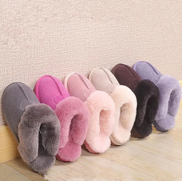 Hot Sell Classic AUS G5125 Warm Slippers Goat Skin Sheepskin Snow Boots Tan Black Gray Pink Man Women Slippers Boots Keep Warm Shoes From 10 31 DHgate