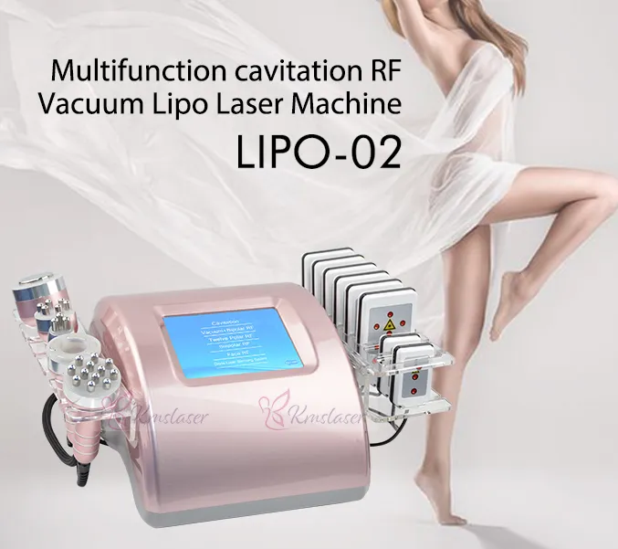 New Promotion 6 In 1 Ultrasonic Cavitation Vacuum Radio Frequency Lipo Laser body Slimming Machine for Spa DHL free shipping