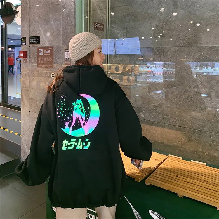 Reflective Sailor Moon Cartoon Sailor Moon Hoodie For Women