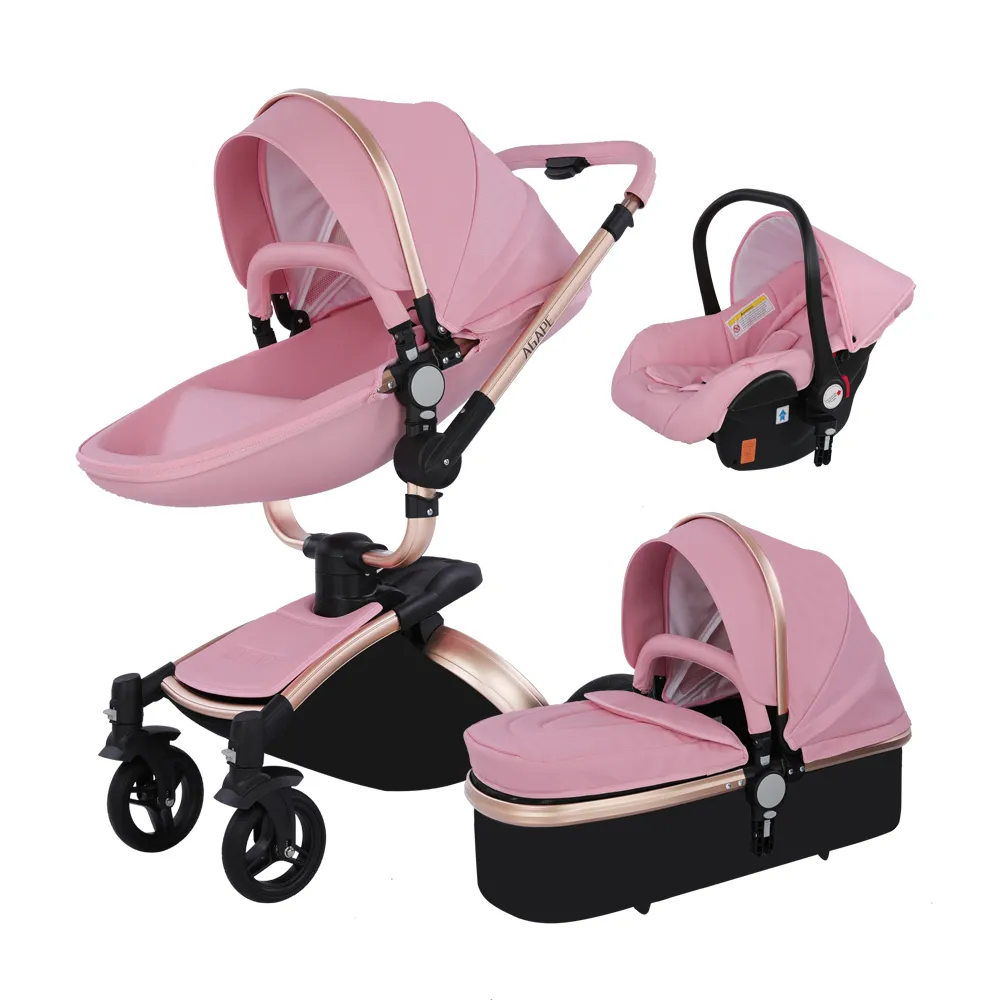 Baby Stroller Fashion Luxury 3 Designer in 1 Travel System Folding Combo 360 Degree Swivel &car Seat Brand Comfortale Soft Suit elastic